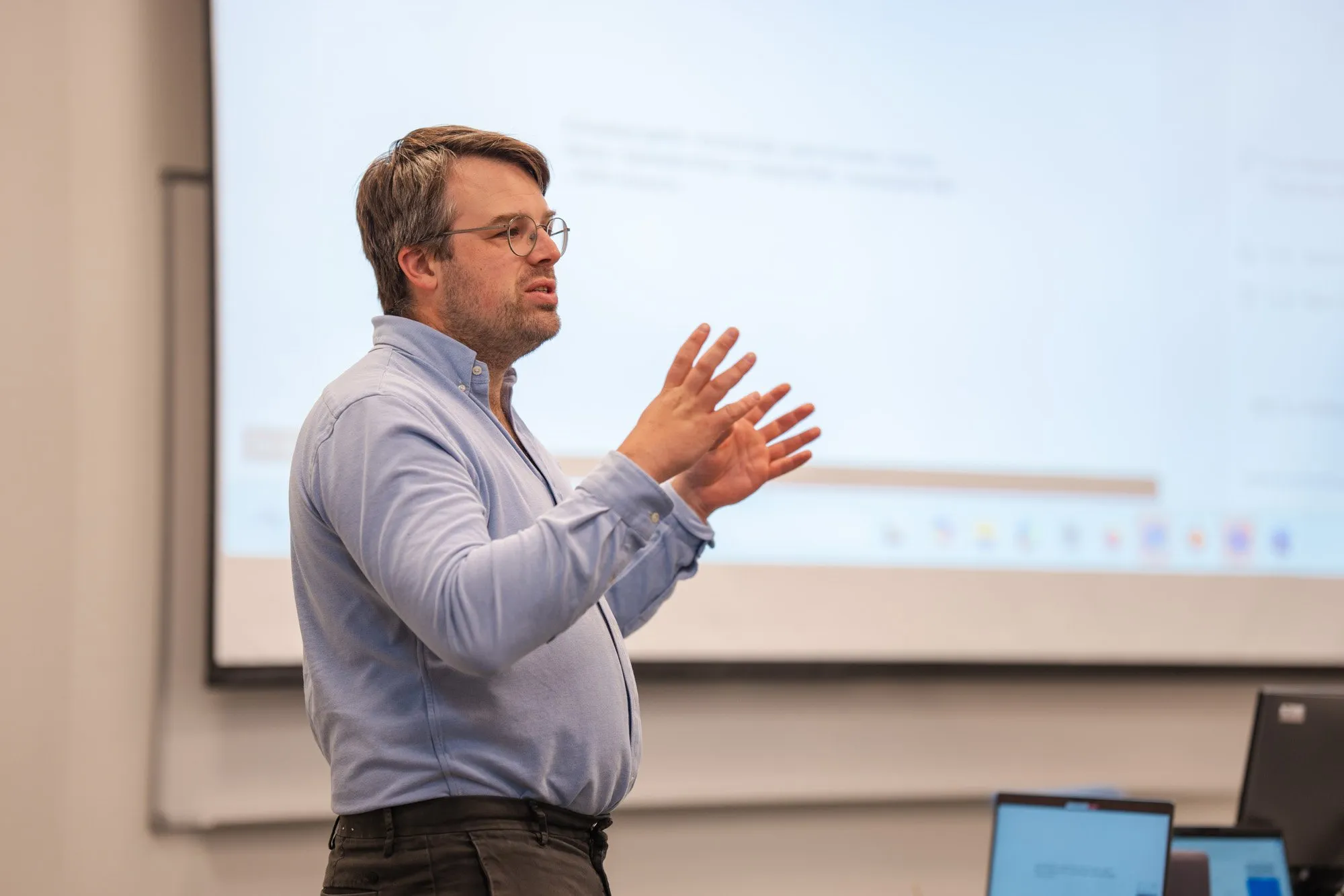 Lars Andreas Myrvoll fra Nord Universitet tok oss igjennom hvordan utviklingsløpet skulle foregå.kredit Kay Tomas Bertheussen, TECHLAB