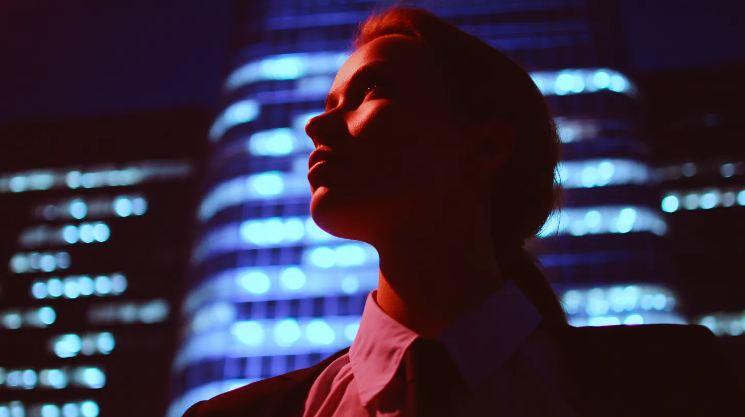 Midjourney-eksempel med business-portrett i cinematic stil.